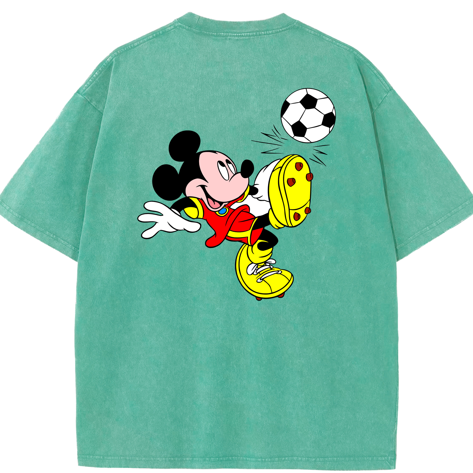 （画像用） ミッキーマウス Mickey Mouse 綿100% ヴィンテージ風 半袖Tシャツ（背面プリント）